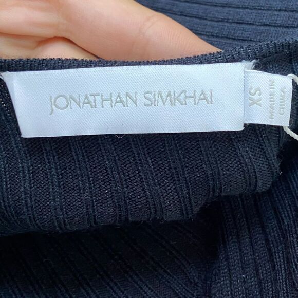 NWT Simkhai Alejandra Knit Mini Black Sweater Dress Twisted Cable Fitted Size XS - Picture 12 of 14